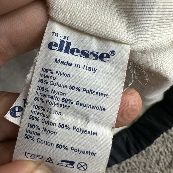 Vintage Ellesse Jacket Mens Large Black Red Reversible Anorak Zip Made Italy 90s - Picture 7 of 16